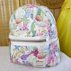 Disney The Little Mermaid Under The Sea Print Flounder & Sebastian Loungefly Bag